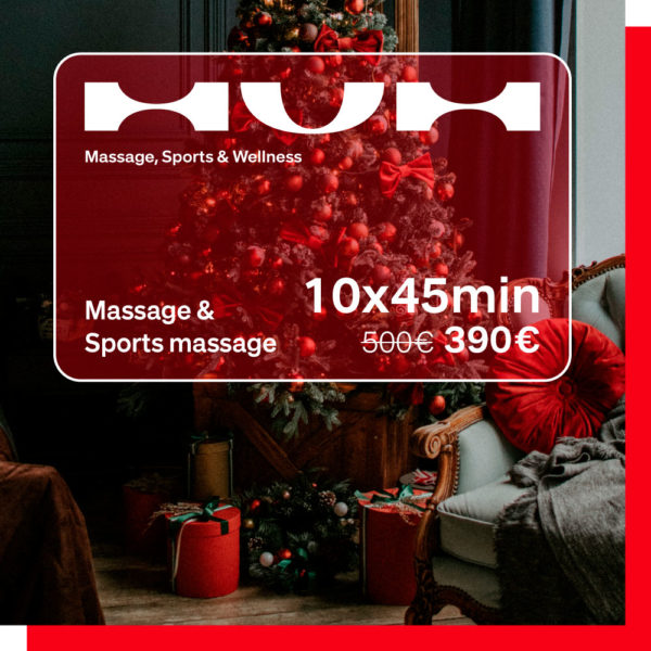 Gift card for massage 10x45min 390€