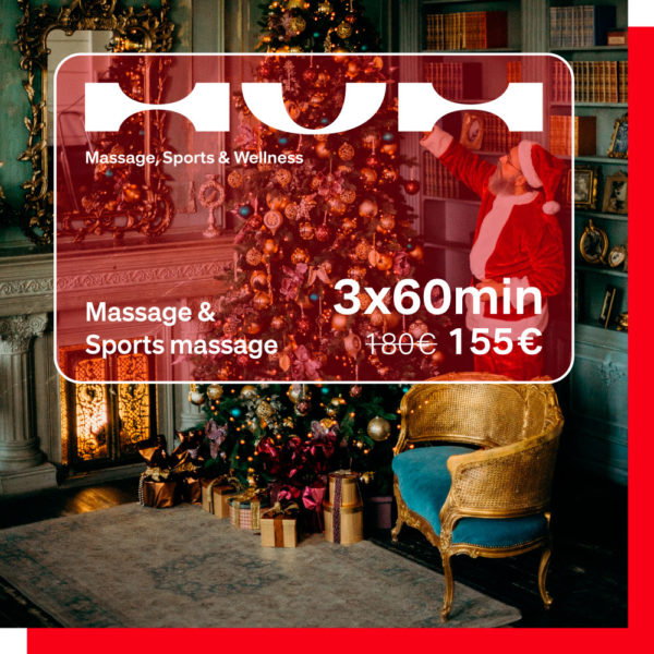 Gift card for massage 3x60min 155€