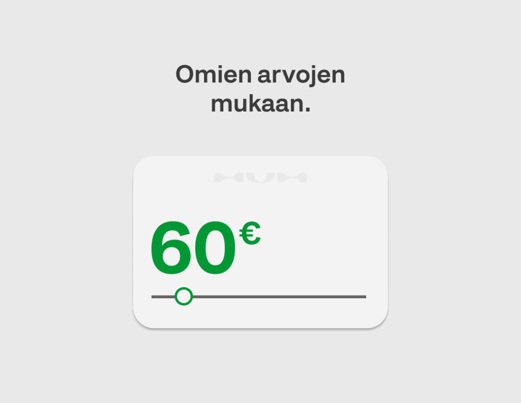 Arvokortti valitsemallasi summalla